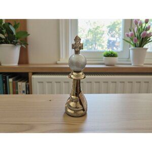 New Metal Gold Large Decorative King Chess Pieces Room Decor
